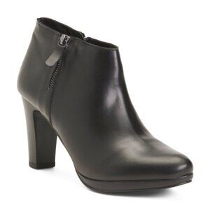NEW  RIZZOLI Leather Heeled Ankle Booties With Lateral Zip black 269tn